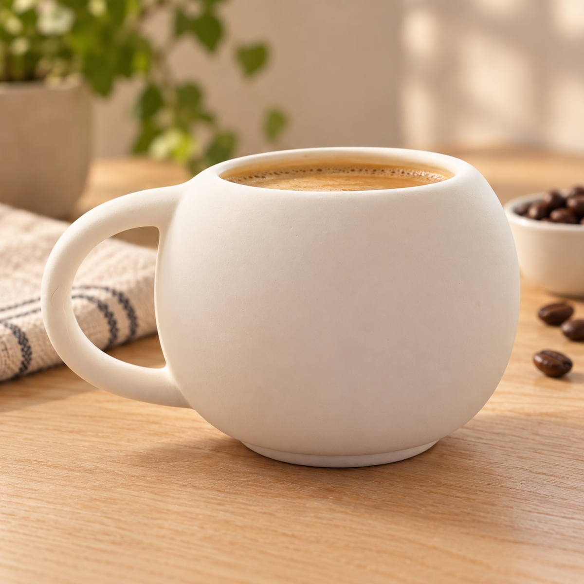 Pack 8 Taza Caldero Cerámica Blanca Para Pintar 420ml