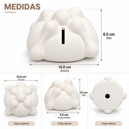 Paquete 10 Alcancia Cerámica Pan de Muerto Blanco para Pintar