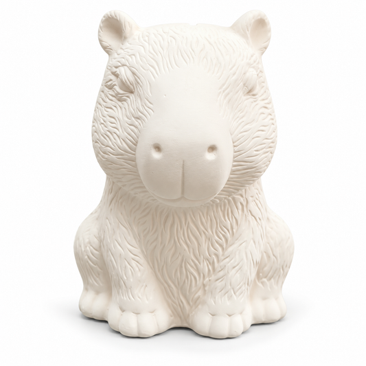 Paquete 12 Alcancia Capibara Blanco Para Pintar