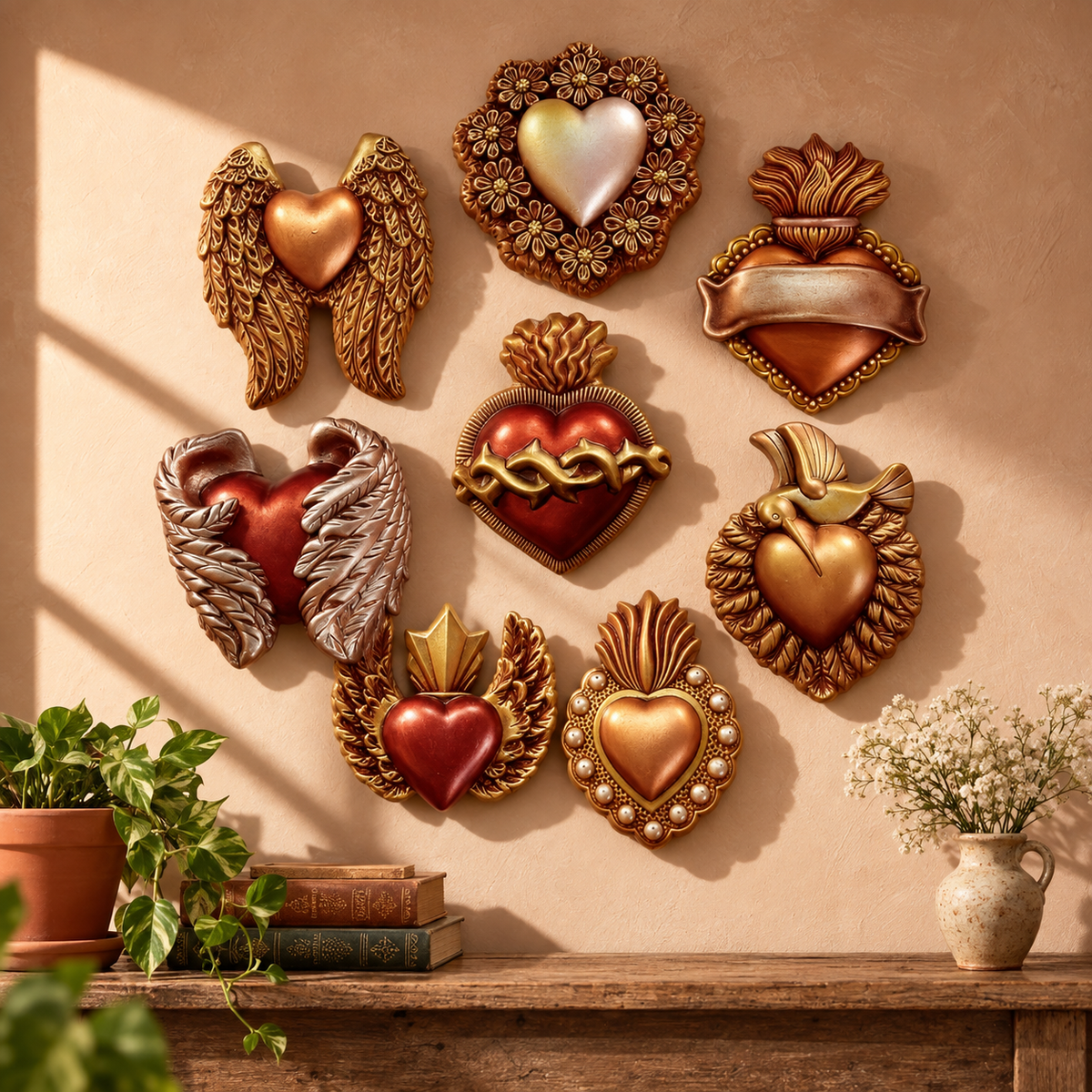 Set 8 Milagritos Ceramica en Blanco para pintar - Decoración Pared para Interiores