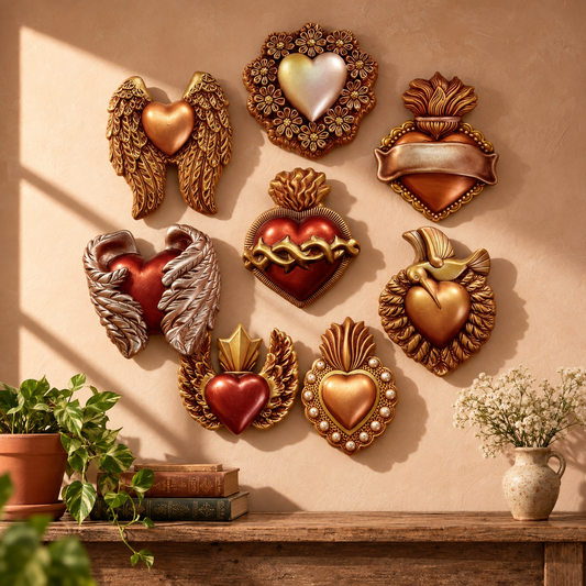 Set 8 Milagritos Ceramica en Blanco para pintar - Decoración Pared para Interiores