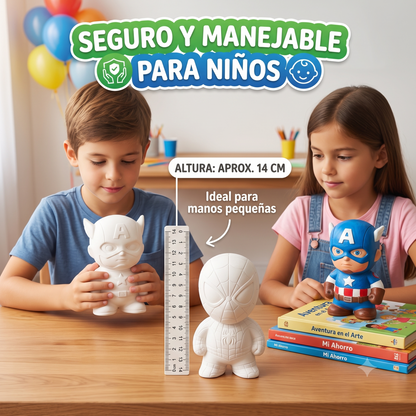 Paquete 80 Alcancias de Ceramica para Pintar, Heroes y Villanos