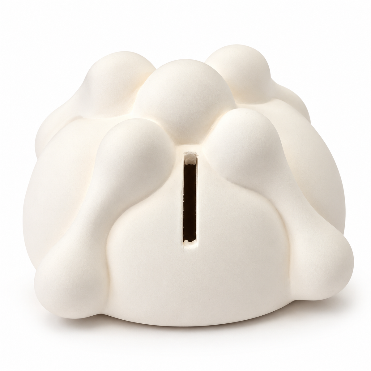 Paquete 10 Alcancia Cerámica Pan de Muerto Blanco para Pintar
